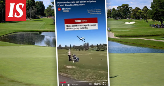 Lentokone rysähti alas golf­kentälle – hurja video leviää